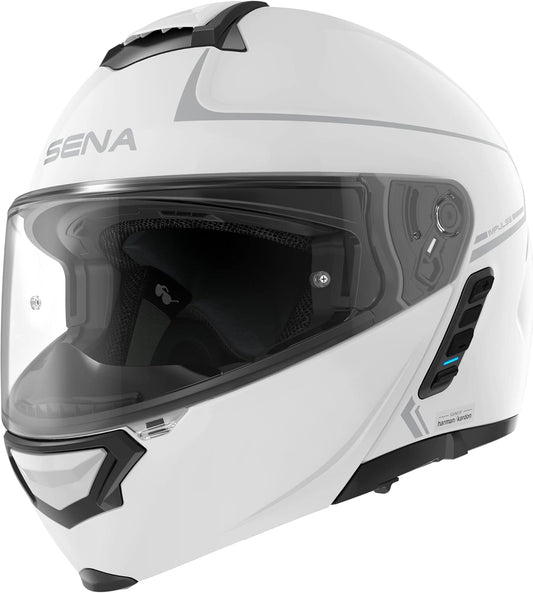Sena Impulse Modular Motorcycle Smart Helmet (Gloss White, Large)