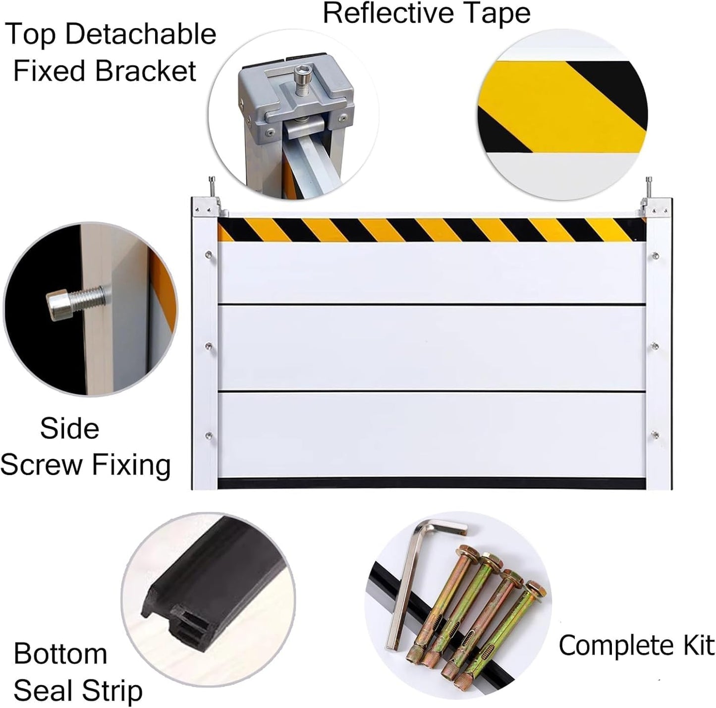 Reusable Heavy Duty Aluminum Flood Barriers for Home Exterior, Flood Protection Barriers Water Barrier Door Quick Detachable Garage Doors Detachable Mobile Rain Water Baffle ( H 39.4 inch L 15.5FT)