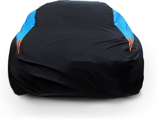 MORNYRAY Waterproof Car Cover All Weather Snowproof UV Protection Windproof Outdoor Full Coupe/Cabrio Car Cover, Universal Fit for Coupe/Cabrio (Fit Coupe/Cabrio Length 183-191 inch, Blue)