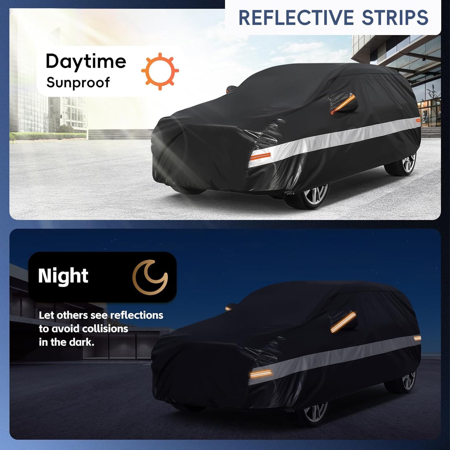 10 Layers SUV Car Cover Custom Fit for Jeep Grand Cherokee (2010-2025) Waterproof All Weather for Automobiles, Outdoor Full Cover Sun UV Rain Protection with Cotton.Black
