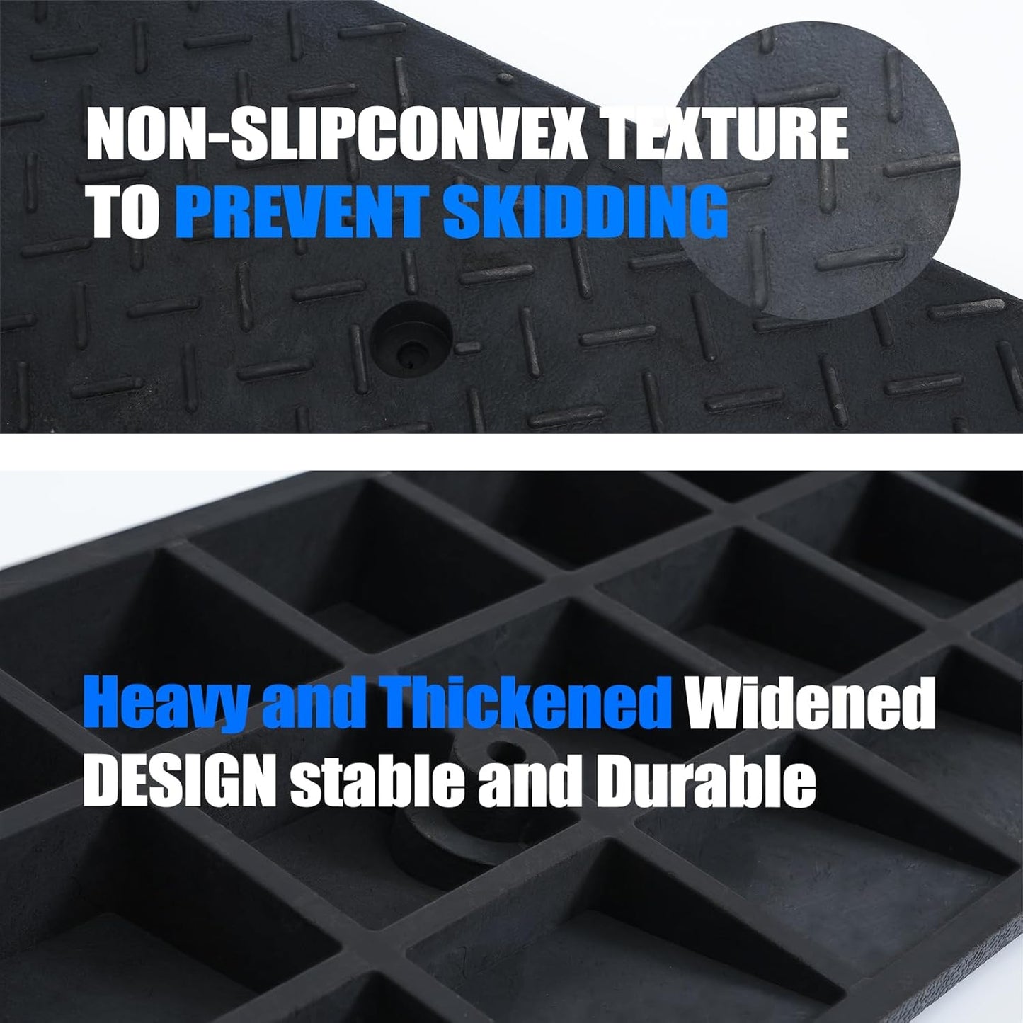 2 Pack 2.4'' Rise Rubber Curb Ramp Heavy Duty Loading Rubber Curb Ramps 3 Tons Driveway Ramp Car Slope Ramp for Loading Dock Bike Vehicle Warehouse Sidewalk Wheelchair (2.4" H)
