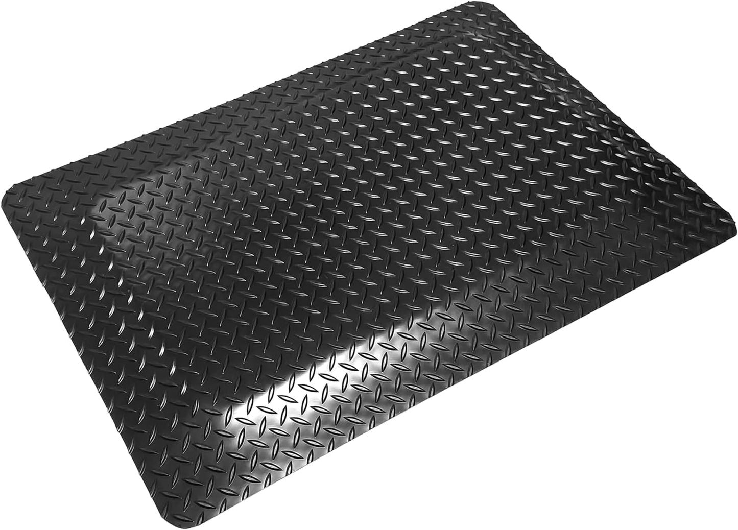 Rhino Mats, American Classic Diamond Anti-Fatigue Mats, Industrial Ergonomic Comfort Standing Mat for Work, Home, Garage, Office, Kitchen or Anywhere (Black 9/16" Thick, 2 FT. x 17 FT.)