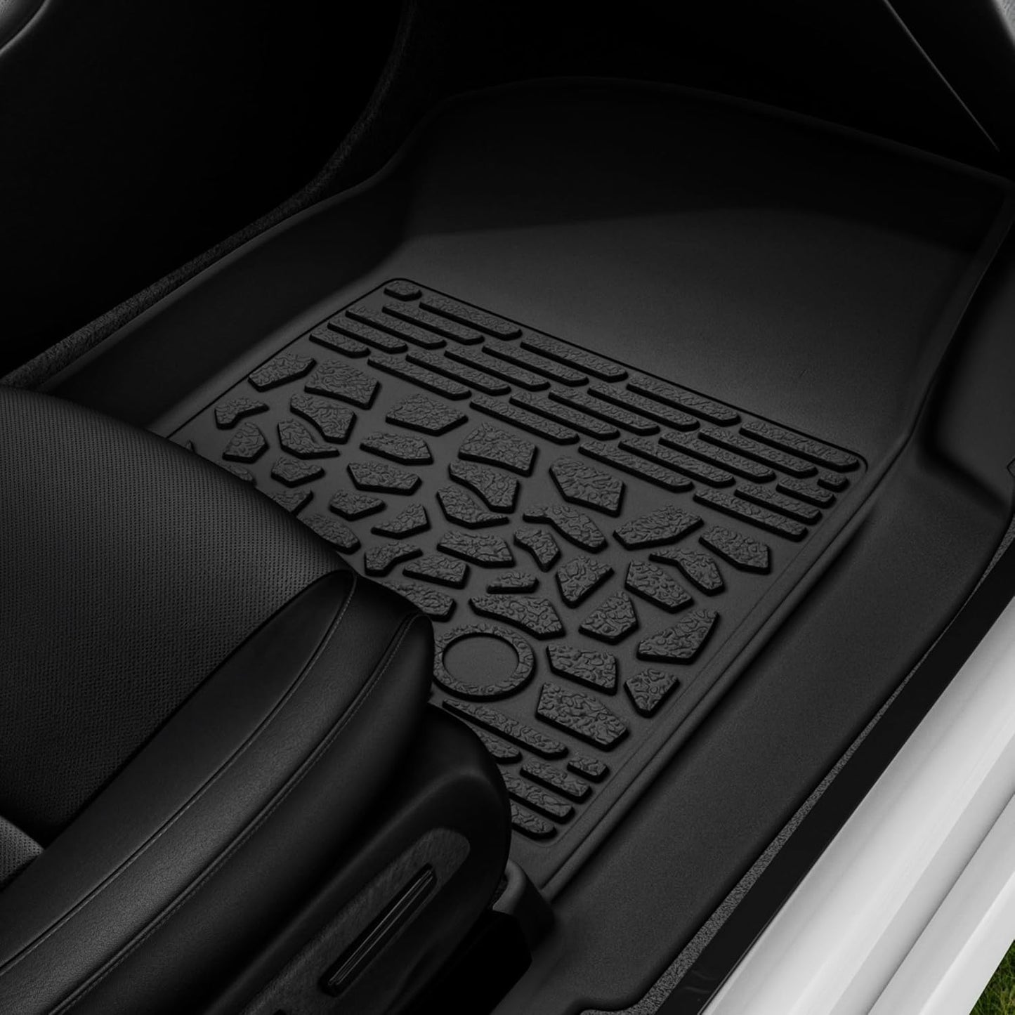 AUTOSAVER88 Floor Mats Fit for Chevy Silverado/for GMC Sierra 1500 2019-2025 Crew Cab, Chevrolet Silverado/GMC Sierra 2500HD/3500HD 2020-2025 Crew Cab, Rear Row w/Factory Carpeted Storage, Black