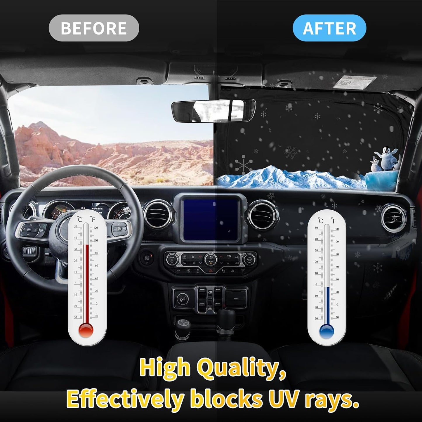 Sun Shade Sunshade for Subaru Outback Windshield Cover, 4-Layer Front Window Shade Custom fit Outback 2014-2019 SUV, Base,Premium,Limited,Touring Sun Visor 240T Shade Blocks UV Rays Car Accessories