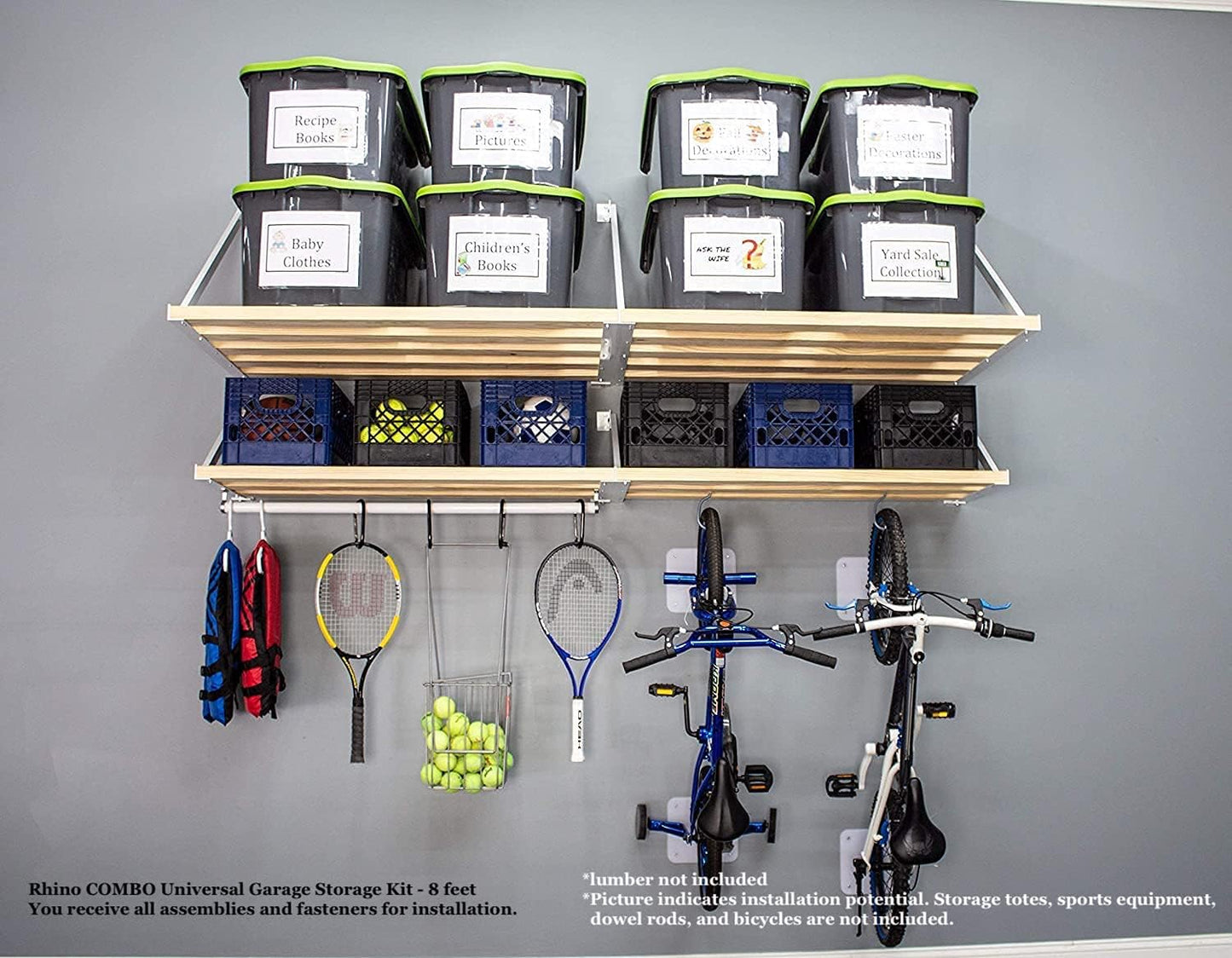 Rhino Combo Universal Garage Storage Kit - 8 feet