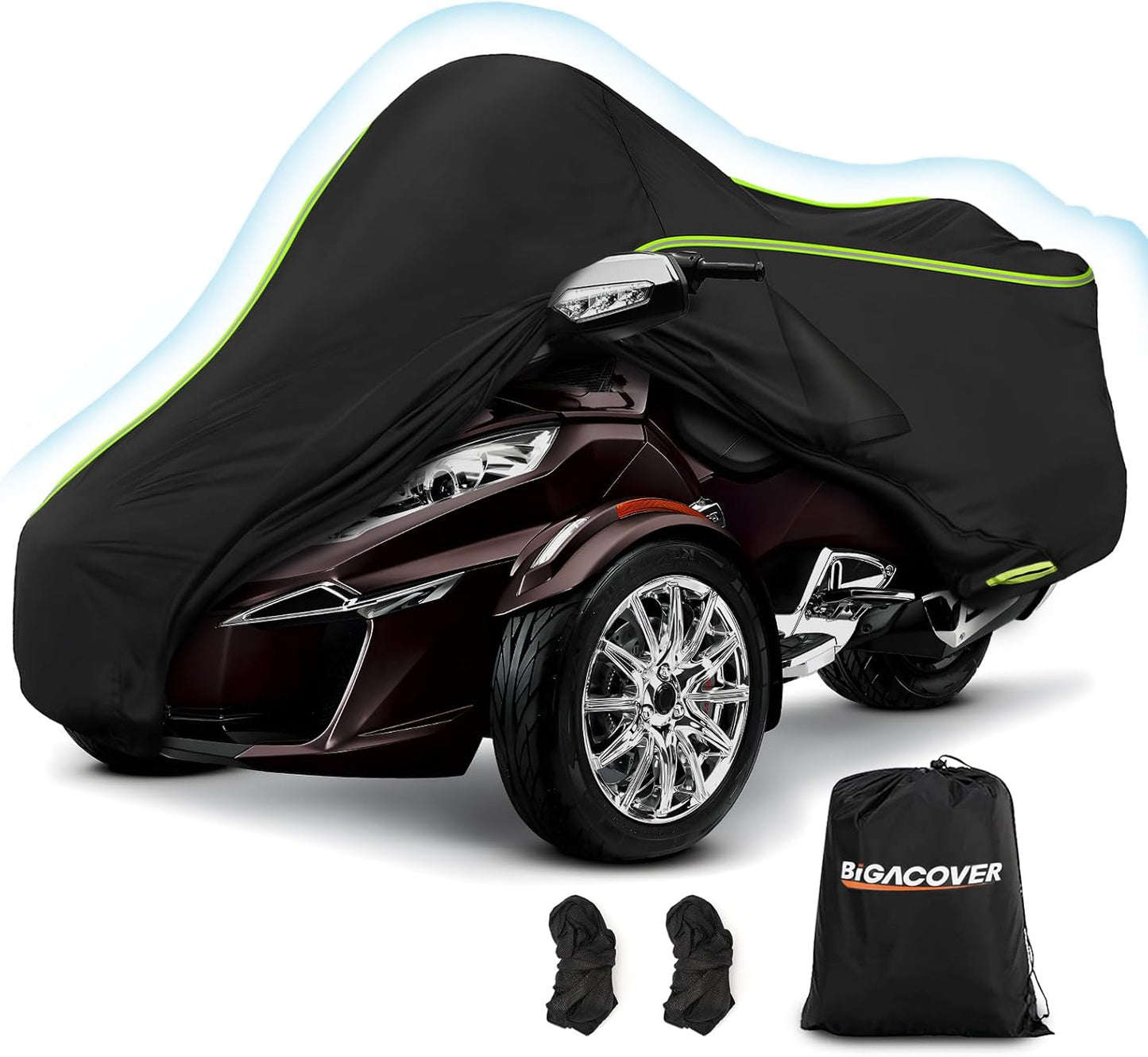for Can-Am Spyder RT Full Cover 2010-2019, 420D Heavy Duty Waterproof Cover for Outdoor Storage Fits for Can Am Spyder RT Limited Accessories 2010-2019