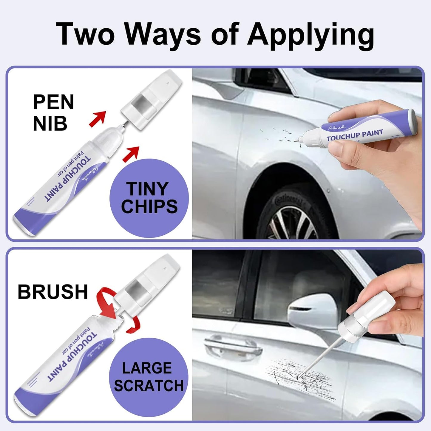 Touch Up Paint for Benz Cirrus White(650/9650)-Exact Match–Chips and Nicks TouchUp Paint Pen Scratch Repair Car Accessories Car Paint Pen for Erase Car Scratches
