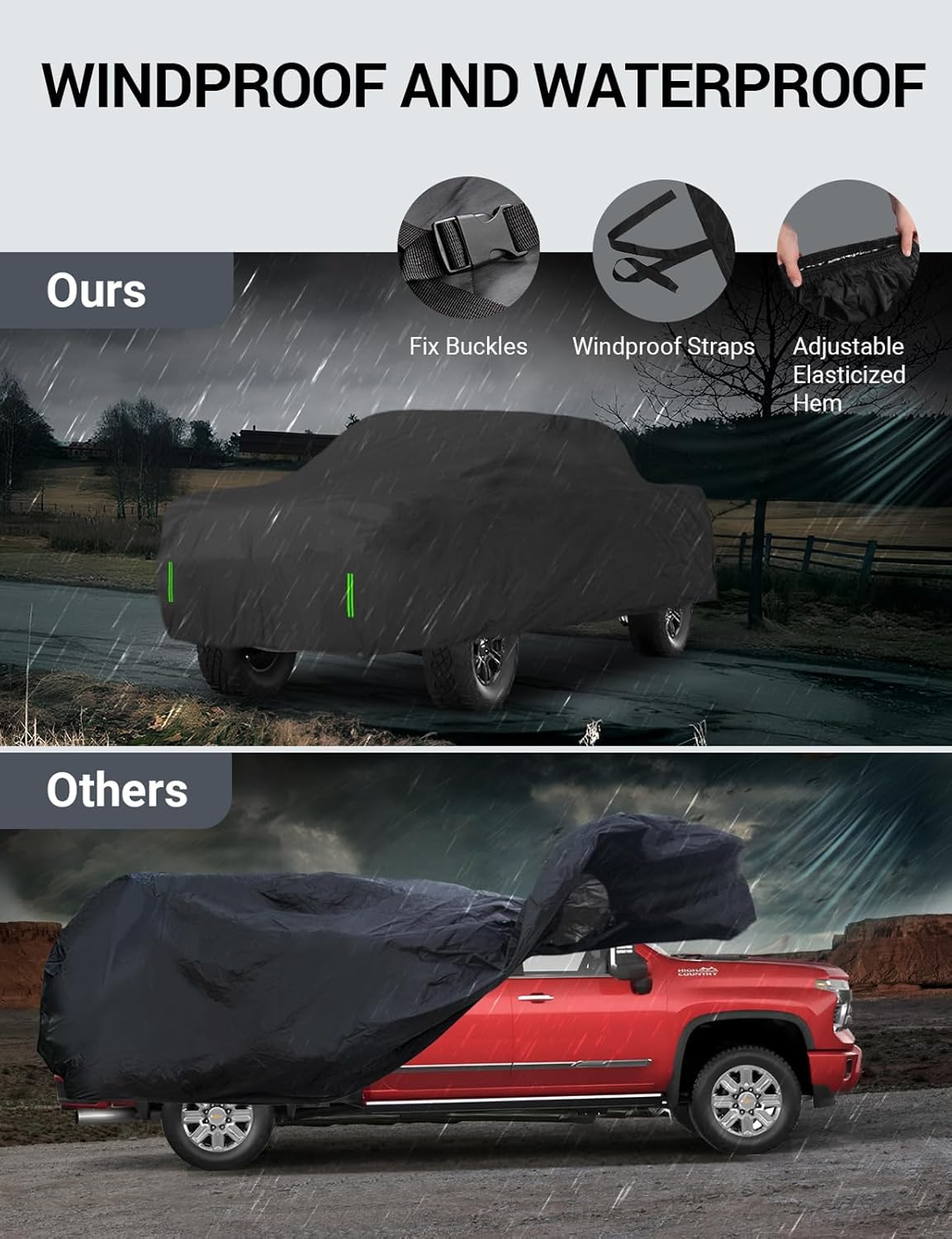 Proadsy 2025 Upgrade Car Cover for Ford F150 4 Door 2015-2024 2025 Extended Cab 6.5-ft Bed, Windproof All Weather Waterproof Sun Rain UV Dust Snow Protection Full Outdoor Indoor Exterior Car Cover