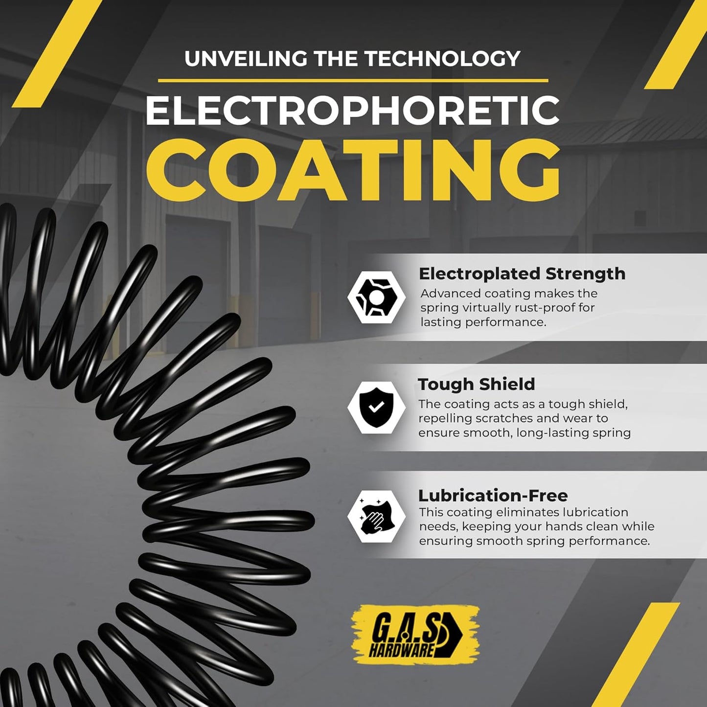 Garage Door Torsion Spring 225x1.75x33 Includes 1” Steel Bearing, Non-Slip Gloves, and Winding Bars for Left Side of Garage Door Precision E-Coating 5-Year Warranty Min. 30,000 Cycles (Red Cone)