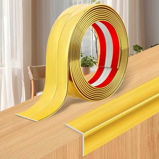 Wall Corner Protector Moulding Trim Peel and Stick Wall Corner Guards Trim Flexible Self Adhesive Edge Protector Moulding, 2.4 in x 40 Ft, Gold