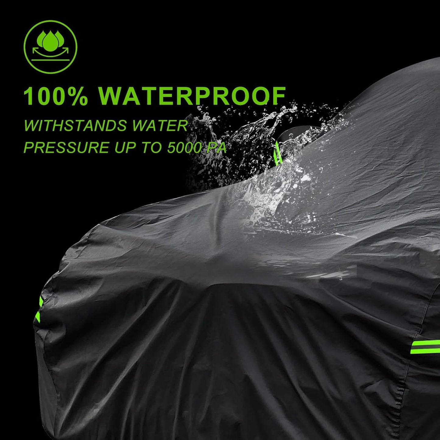 KouKou SUV Car Cover Waterproof All Weather, 7 Layers Outdoor Jeep Car Covers for Automobiles Rain Snow UV Protection, Universal Fit BMW X5, Ford Explorer, Acura MDX, ect.(Length 191-201 inch)