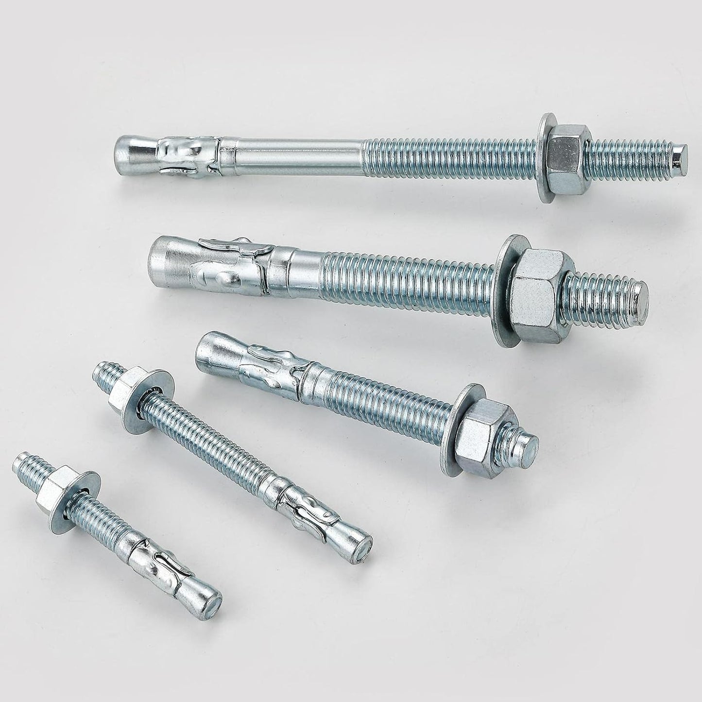 3/8x4 50Pcs Inch Standard Fasteners for Heavy-Duty Zinc Wedge Anchors for Cement and Concrete