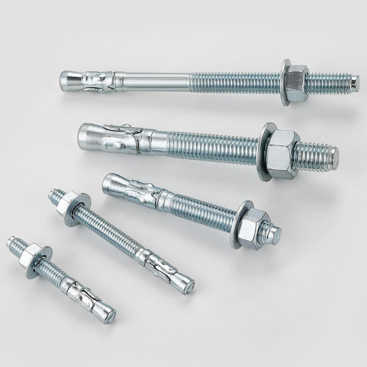 1/2x5-1/2 30Pcs Inch Standard Fasteners for Heavy-Duty Zinc Wedge Anchors for Cement and Concrete