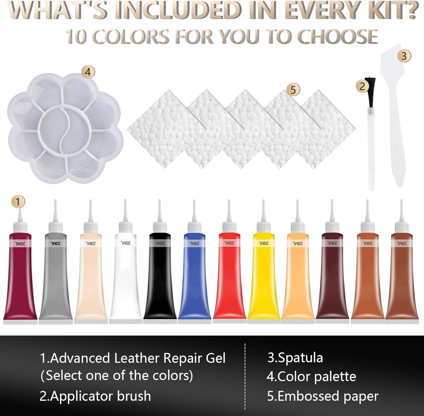 Advanced Leather Repair Gel, 2025 New Leather Repair Coloured Cream Gel, Upgrade Professional Leather Repair Kit for Car Seat Vinyl Repair Kit, Multifunctional Couch and Jacket Repair Kit (Yellow)