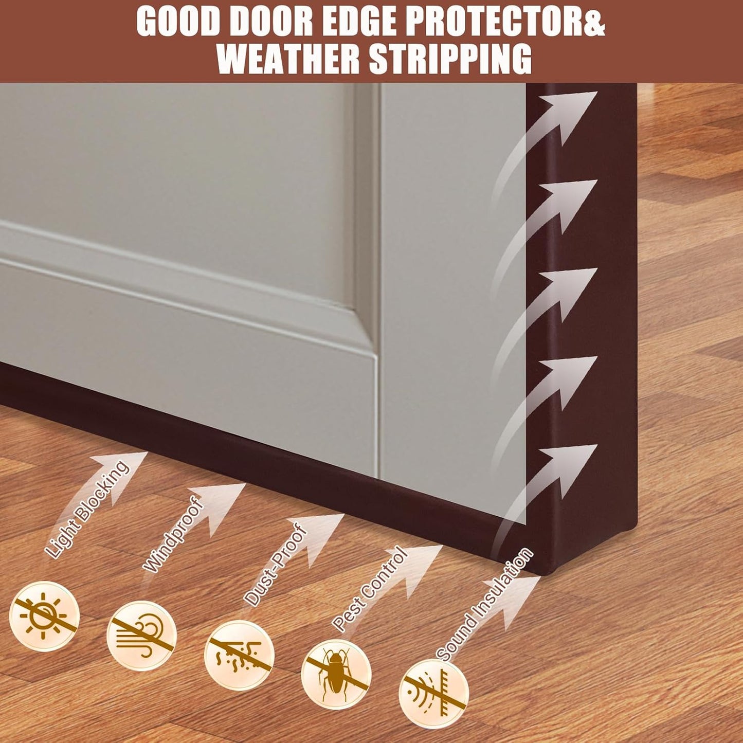 Rubber Edge Trim, Flexible Self Adhesive U Shaped Peel and Stick Edge Banding, 2-1/2"(63.5mm) U Channel Edge Protector, Edge Guards for Woods, Furnitures, 20Ft, Brown Color