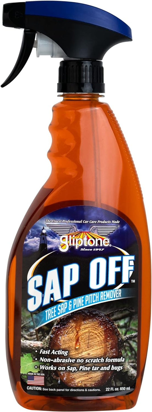 Sap Off, Fast-Acting Sap, Pine Tar & Bug Remover Spray, 22 Fl Oz, Non-Abrasive Formula Safe for Paint, Glass & Plastic, Removes Dried-On Sap, Tar, and Bug Residue Quickly
