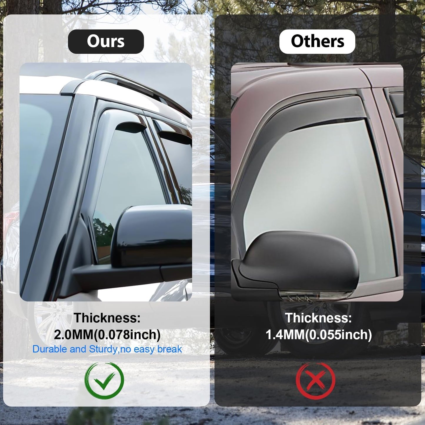 Nilight in-Channel Rain Guards for Hyundai Elantra 2021 2022 2023 2024 2025, Vent Window Visors, Original Window Deflectors-4PCS