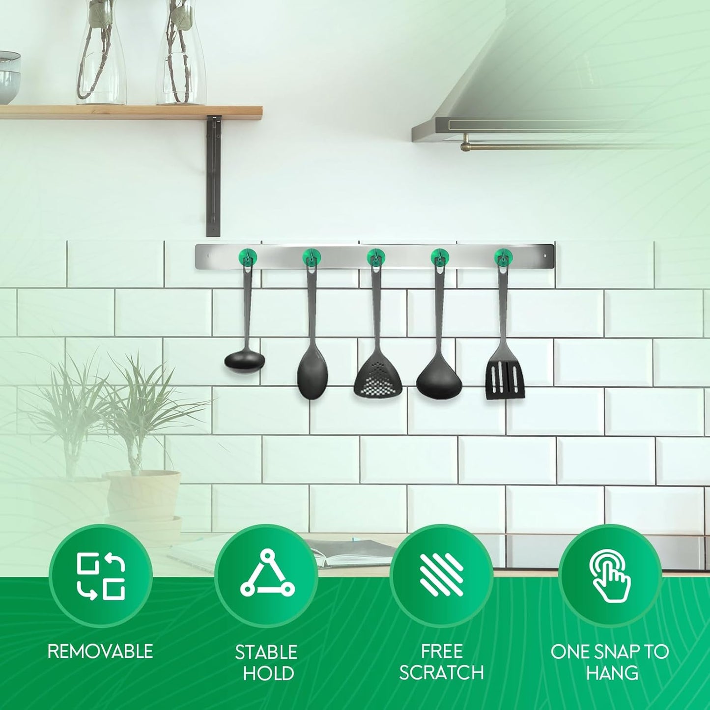 Neosmuk Magnetic Hooks, Cruise Ship Essentials, 120lb+ Heavy Duty Magnetic Hooks for Cruise Cabins, Refrigerator, Grill, Hanging, and Travel | Extra Strong Must-Haves Magnet Hook,Green, Pack of 10