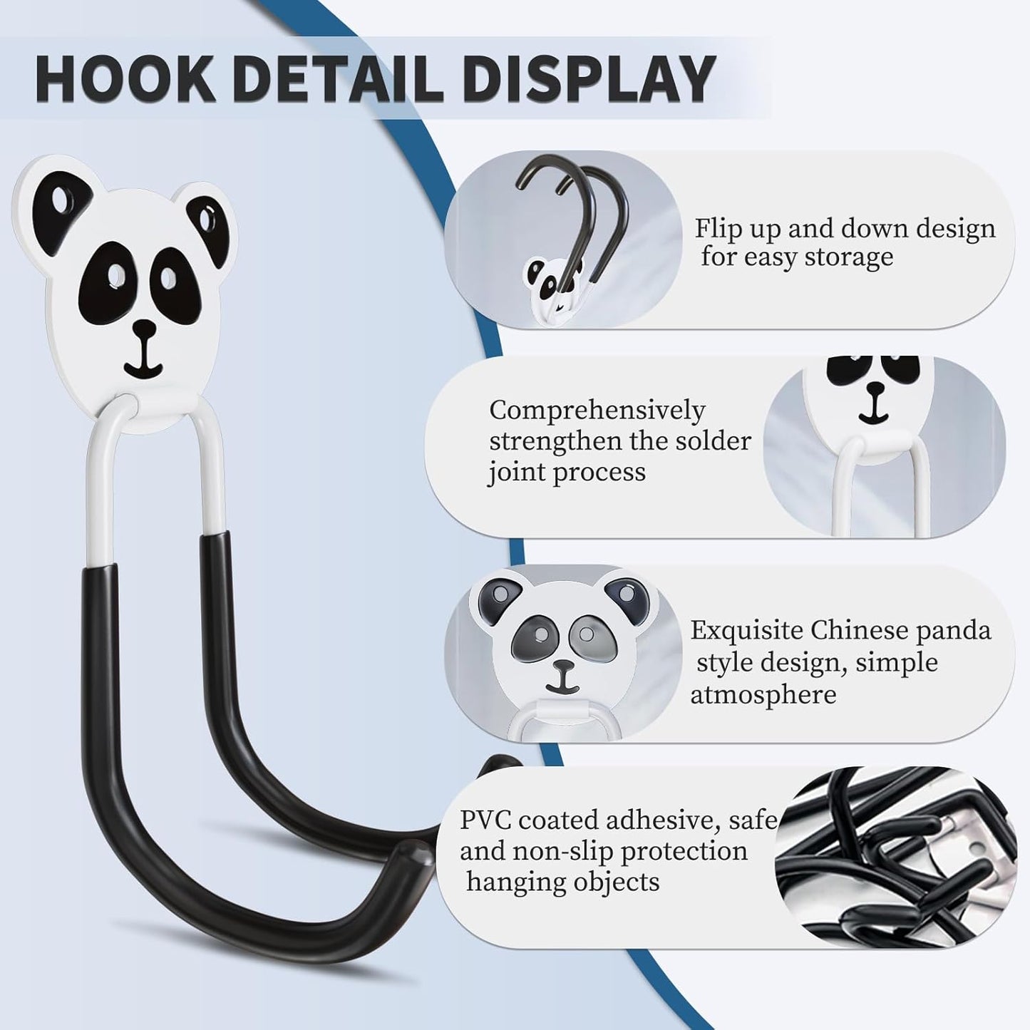 GPANDAG 8-Pack Heavy Duty Garage Hooks, Anti-Slip Coating Utility Hooks for Hanging Ladder, Yard Tools, Bicycle, Hose