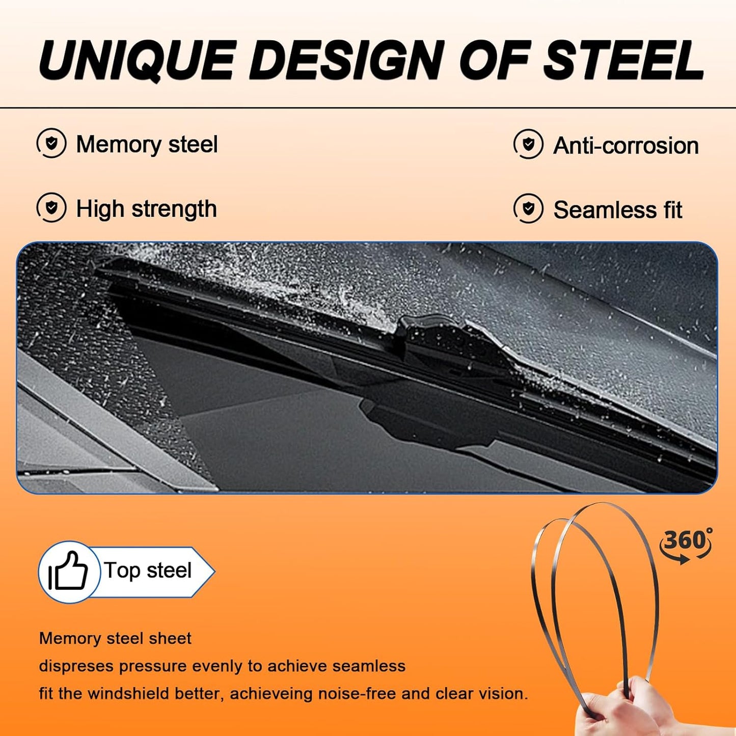 HULADAED® 24''+20''+11'' Windshield Wipers Replacement for Kia Soul 2010-2019;Kia Soul EV 2015-2019; Kia Sorento 2011-2015,Silicone Front Rear Wiper blades for MY Car-All Weather & Quiet(3 PACK)