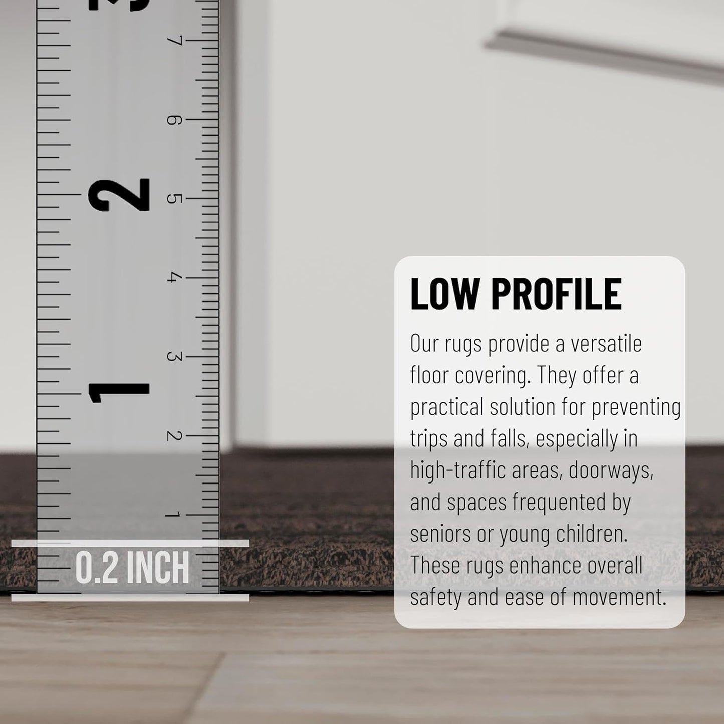 Ottomanson 2' x 14' Hallway Runner with Scraper Pile Extra Durable Non-Slip Rug Mat for Indoor & Outdoor Use - Ideal for Kitchen, Entryway, Patio & Garage - High-Traffic Carpet, Brown