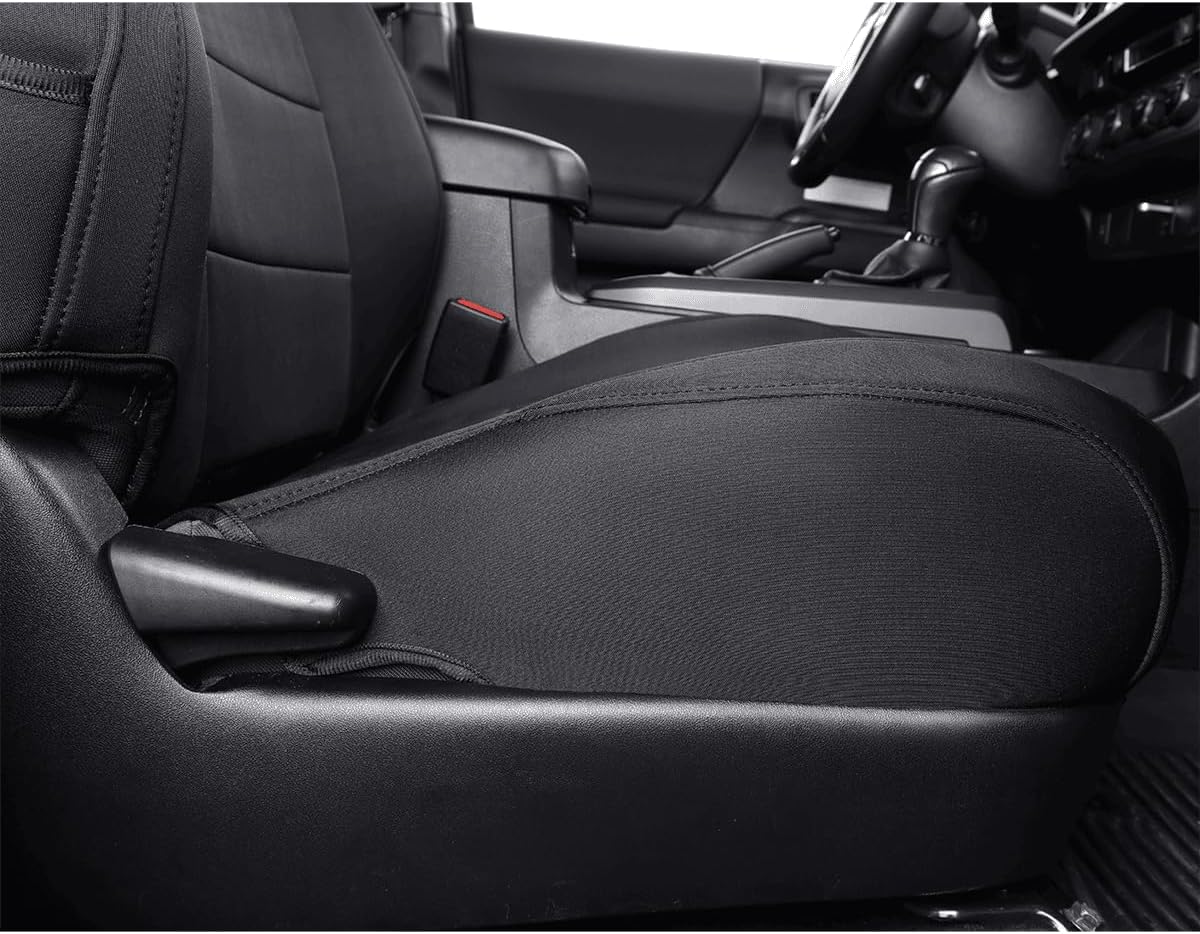 EKR Custom Fit Tacoma Rear Car Seat Covers for Select Toyota Tacoma (Petrol) 2024 2025 Double cab SR,SR5,TRD Sport,TRD Off-Road,Limited - Second Row Only,Neoprene (Black)