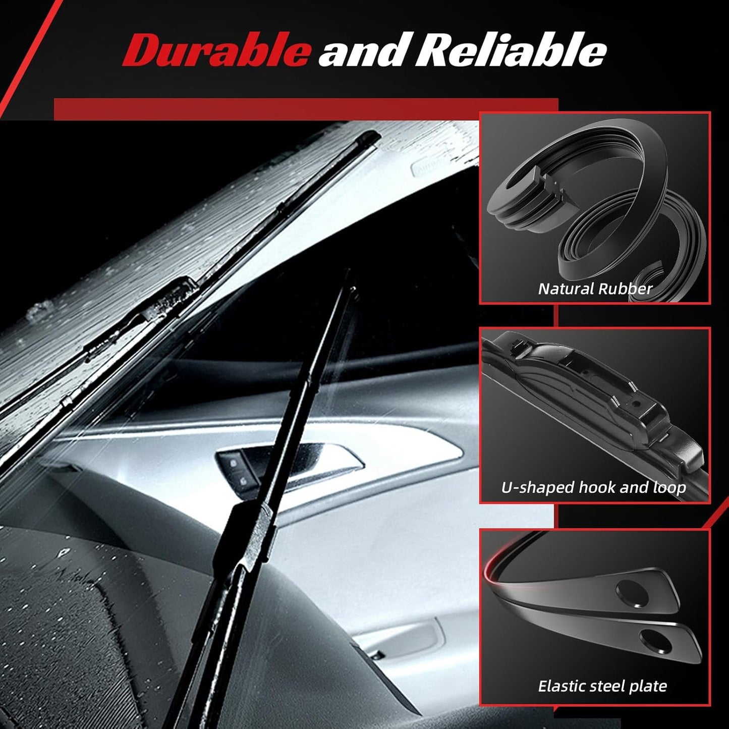 OTUAYAUTO Premium Windshield Wiper Blades - Replacement for Nissan Juke 2011-2017 - Precision Fit, All-Weather Performance, Front and Rear Wiper Blades, J/U Hook - 22"+14"+12" (Pack of 3)