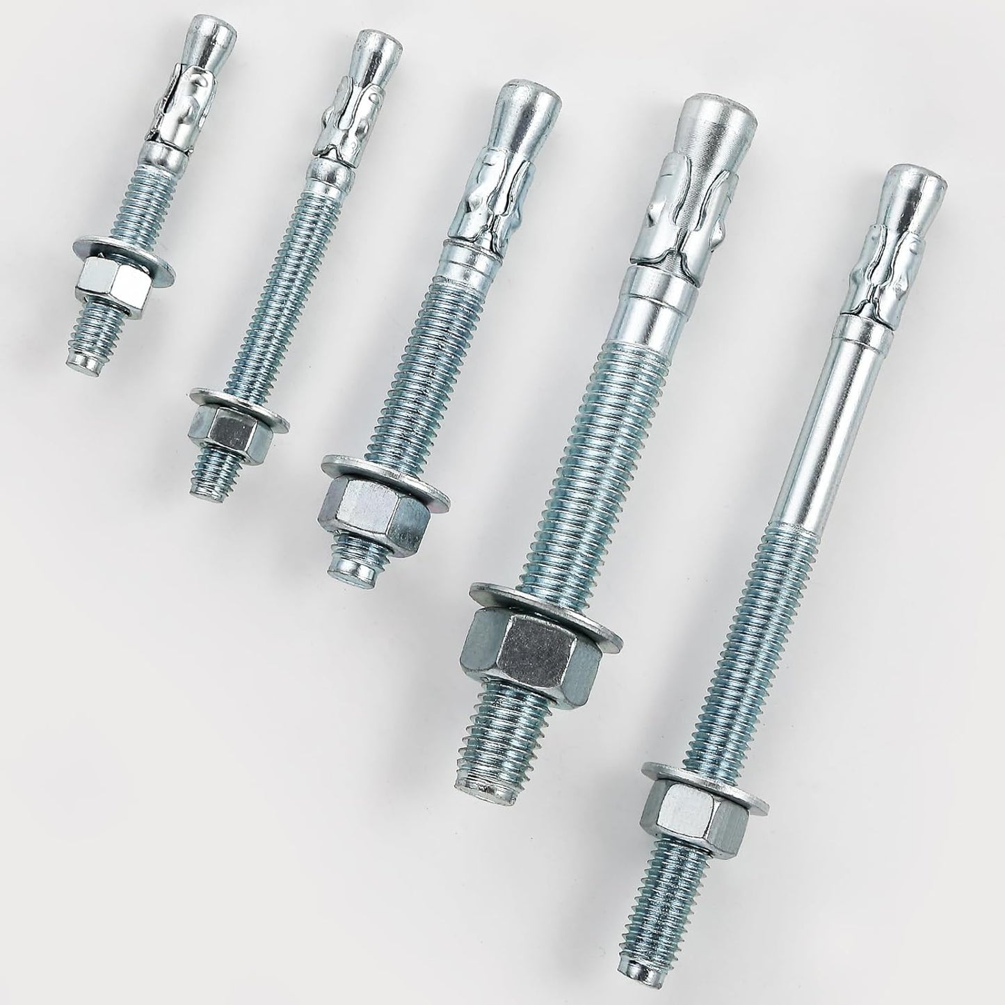 1/2x2-3/4" 10Pcs Inch Standard Fasteners for Heavy-Duty Zinc Wedge Anchors for Cement and Concrete