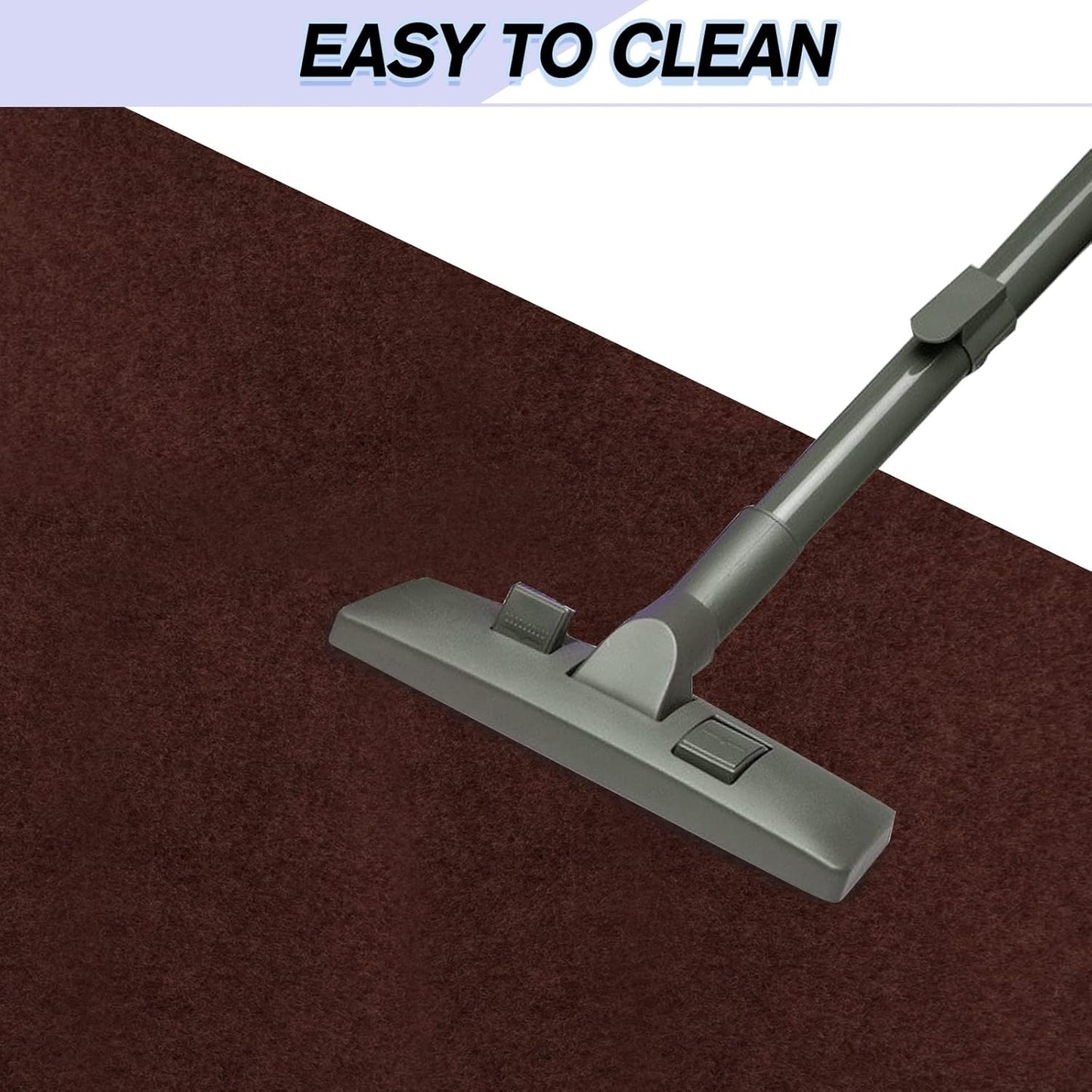 Custom Size Backed Non-Slip Area Rugs Runner, Easy Clean, Waterproof Runner Rugs for Hallway Entryway, Kitchen, Laundry, 2FT x 75FT, Brown