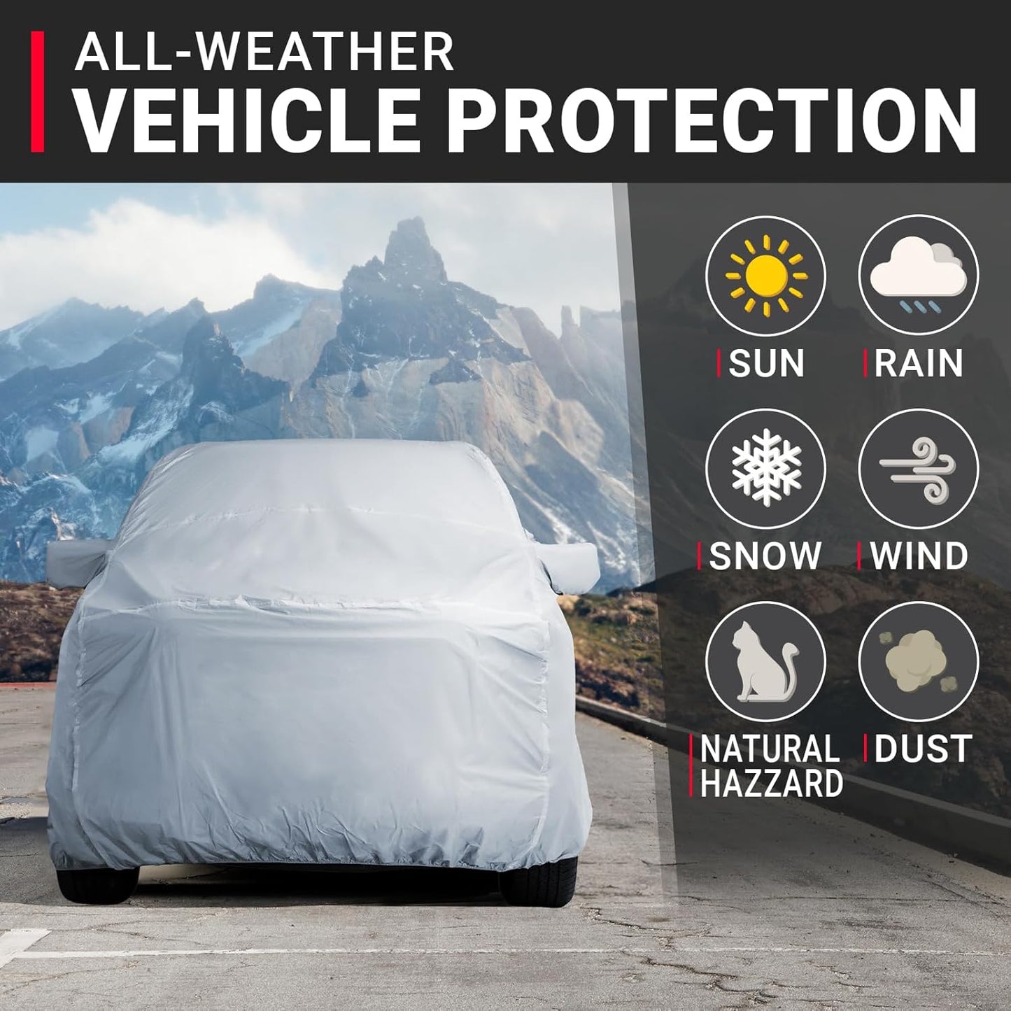 iCarCover Fits 2004-2024 Silverado 1500 Crew Cab, 5.8 ft Short Bed Chevy Truck Cover Automobiles Form-Fit Padded Full Exterior Waterproof Automobiles Protection Covers