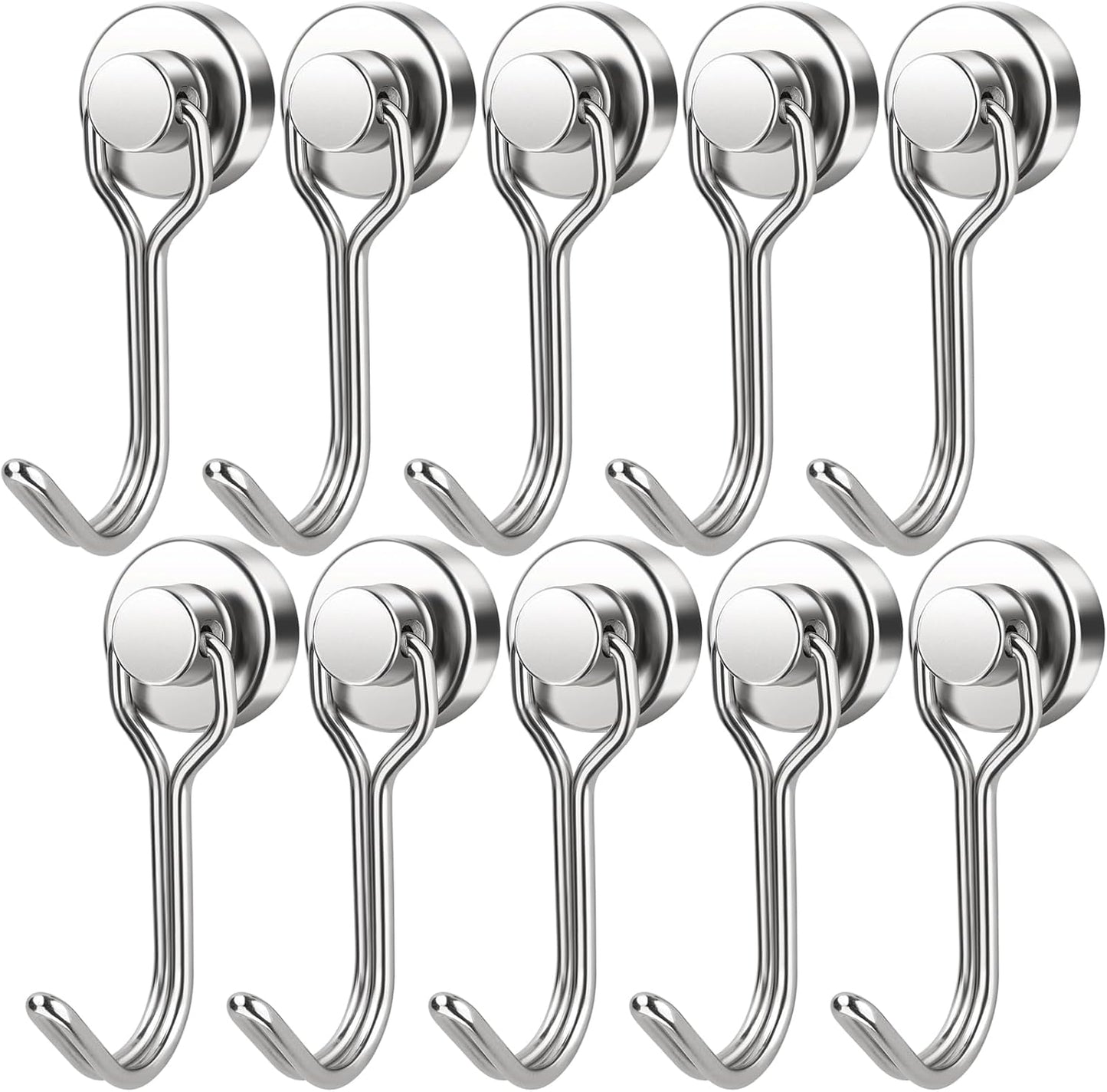 FINDMAG Magnetic Hooks, 30lbs+ Magnet Hooks 2025 Cruise Ship Essentials, Strong Magnetic Hooks for Fridge, Magnetic Hanger for Garage, Whiteboard, Office Supplies, Kitchen Organization, 10 Pack