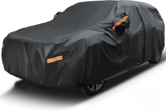EzyShade 10-Layer SUV Car Cover Waterproof All Weather. See Vehicle Size-Chart for Accurate Fit. Outdoor Full Exterior Covers for Automobiles. Car Tarp Jeep Rav4 CRV. Black, Size S3 (See SizeChart)