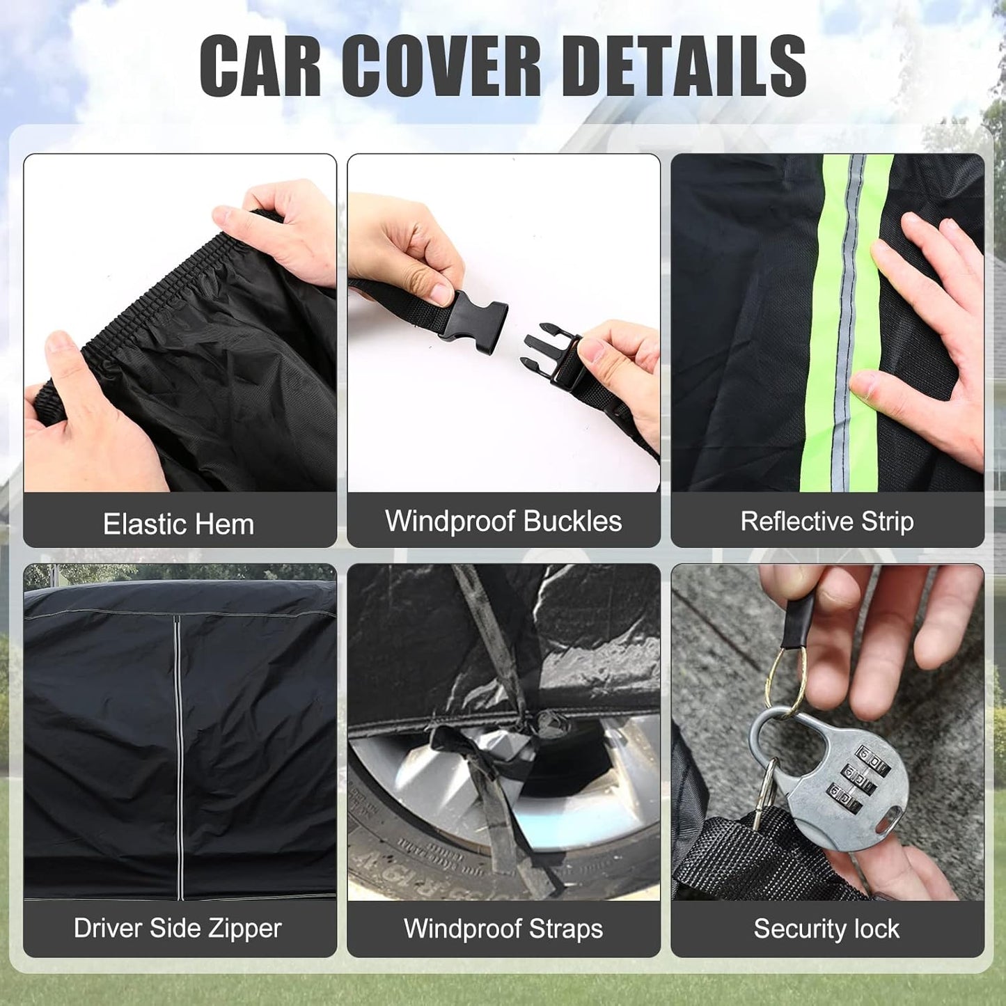 Waterproof Car Cover Compatible with Chevrolet Cruze L/LS/LT/Premier 2008-2025, 6 Layers All Weather Car Covers with Zipper Door for Snow Rain Dust Hail Protection