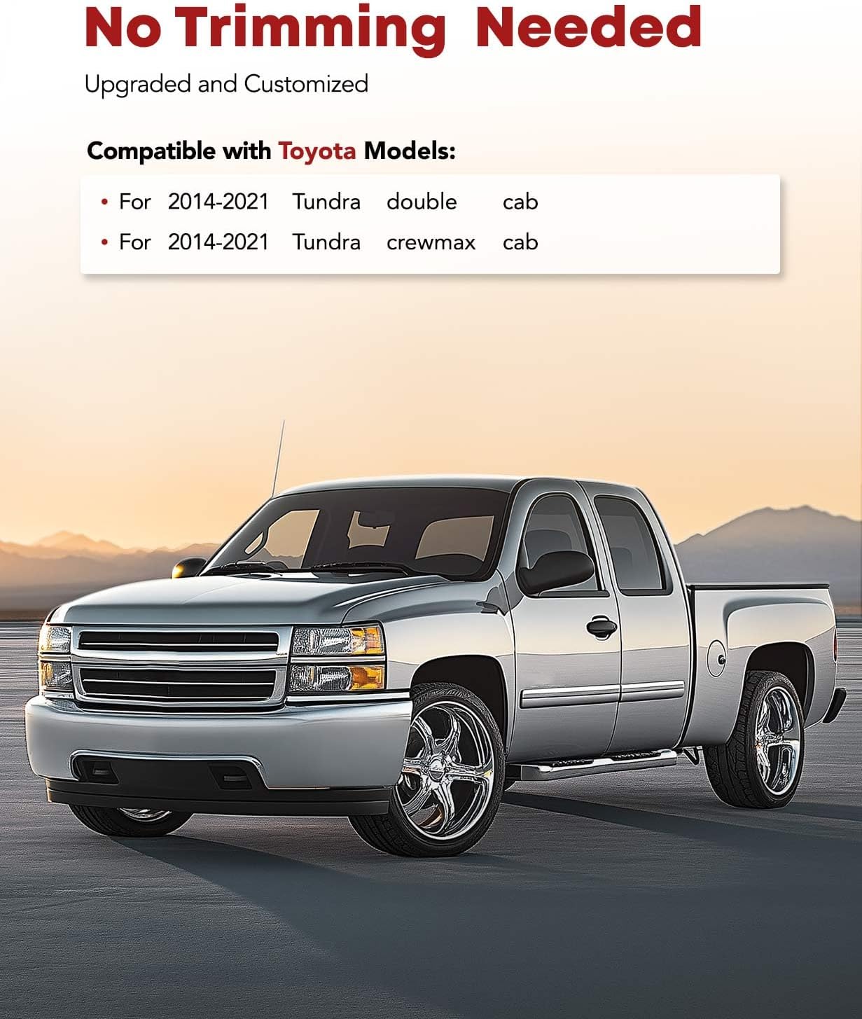 YHTAUTO Floor Mats Fit 2014-2021 Toyota Tundra CrewMax/Double Cab, TPE All Weather Floor Liner Odorless Custom Fit Car Mats, 1st 2nd Row Tundra Accessories