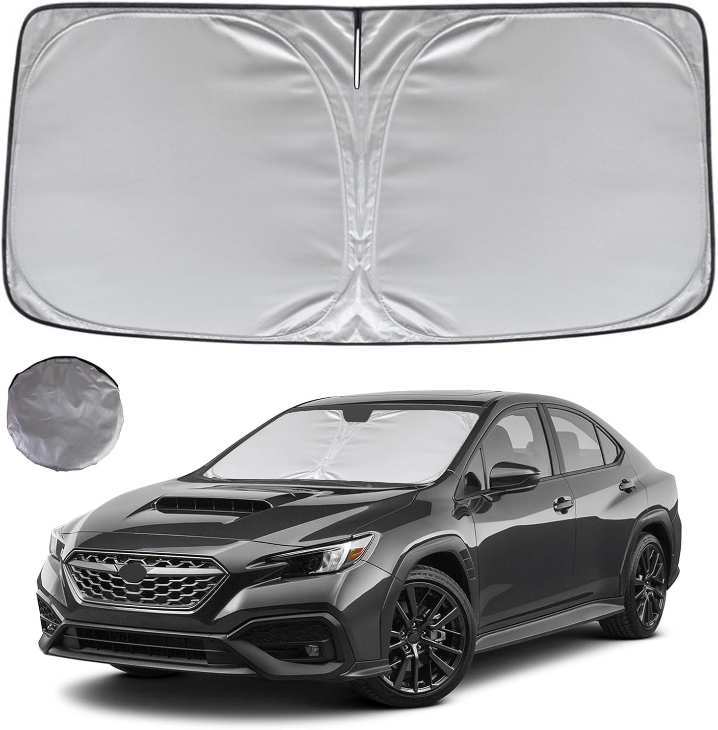 KAYZT Windshield Sun Shade for 2017-2023 Subaru Impreza WRX Sedan Impreza WRX Hatchback WRX STI Foldable Sunshade Front Window Custom Fit Car Accessories