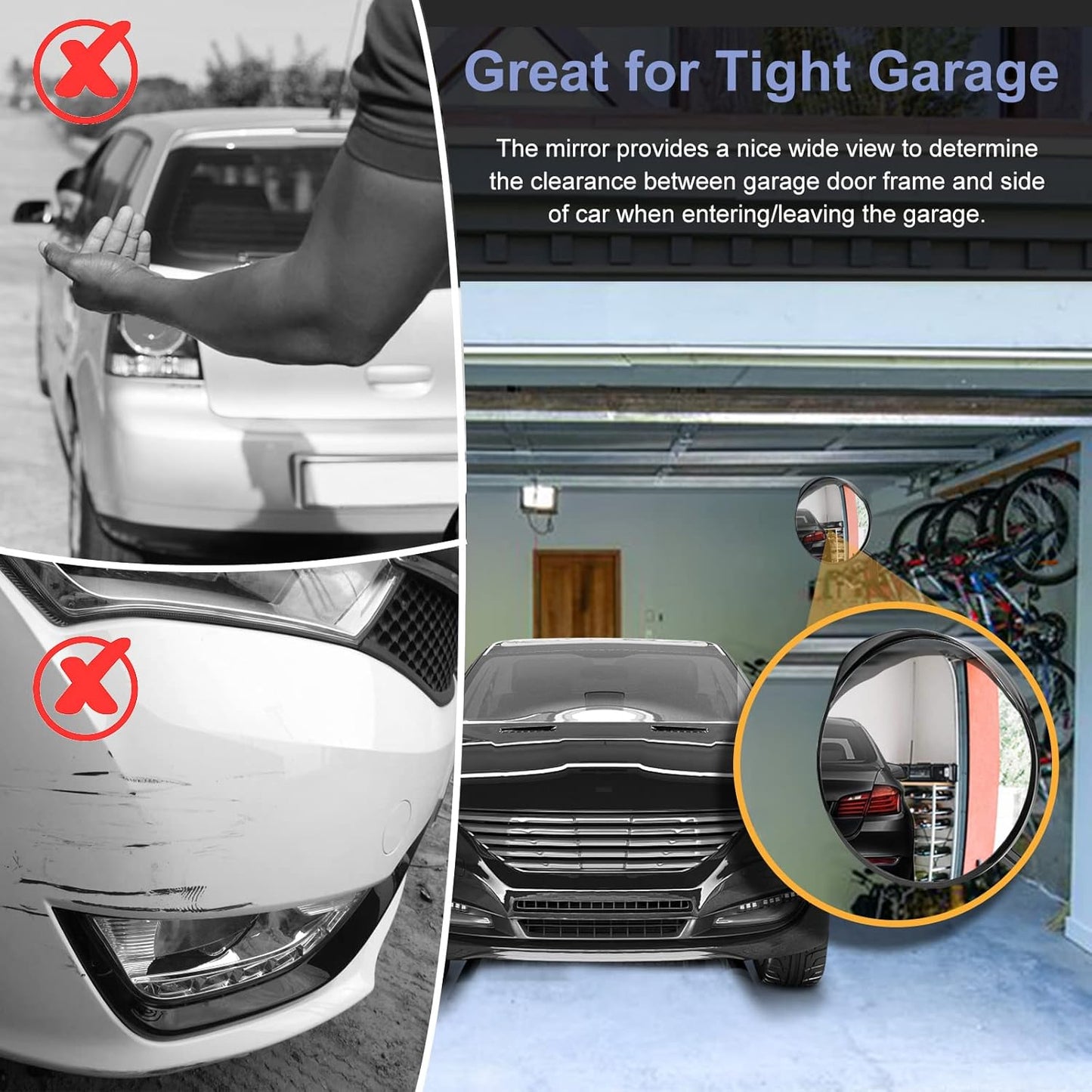 moveland Convex Security Mirror - 16 Inch Adjustable Wide View, Acrylic Shatterproof for Traffic, Parking, Driveway, Store, Garage, Warehouse, Blind Spot - Support Indoor and Outdoor