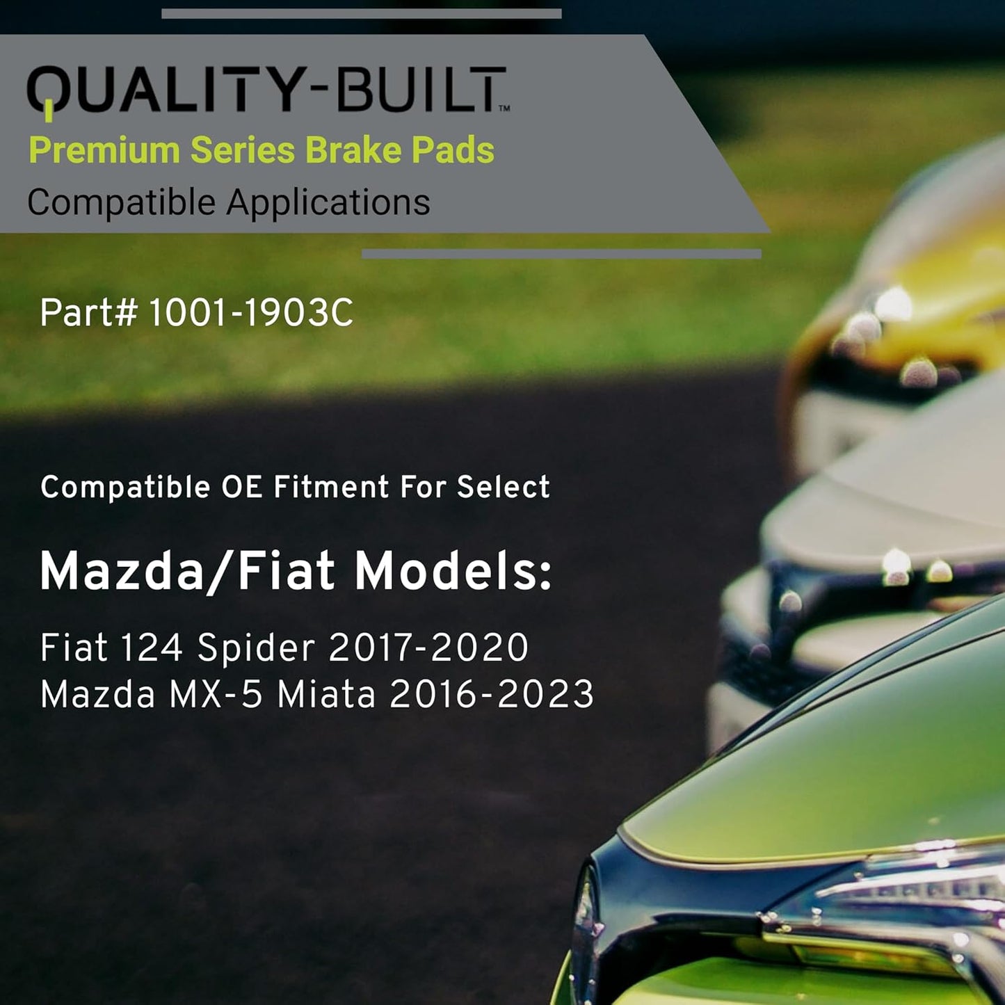 Premium Ceramic Front Brake Pads (1001-1903C) Compatible with Fiat 124 Spider 2017-2020, Mazda MX-5 Miata 2016-2023