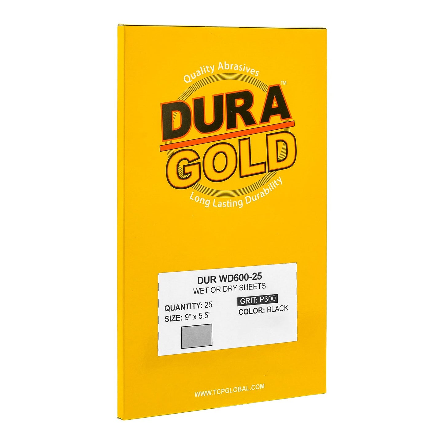 Dura-Gold Premium 600 Grit Wet or Dry Sandpaper Sheets, 5-1/2" x 9", Box of 25 - Car Color Sanding, Detailing, Polishing Automotive, Woodworking Wood Furniture, Metal Finishing, Hand Sand Block Sander