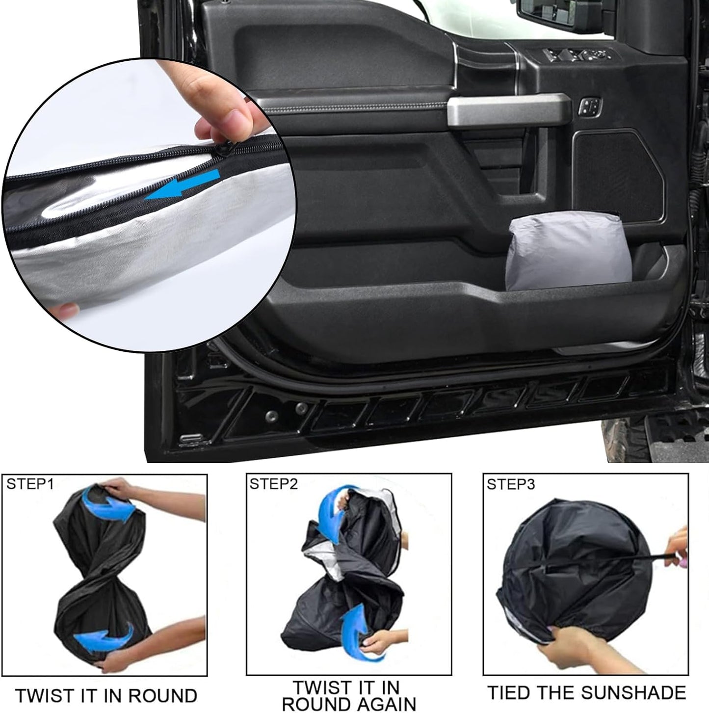 Front Windshield Sunshade fit for F150 2015-2020 UV Ray Reflector Foldable Car Shade Automotive Windshield Sunshades Ford F150 Accessories Windshield Sun Shade |Keeps Your Vehicle Cool|