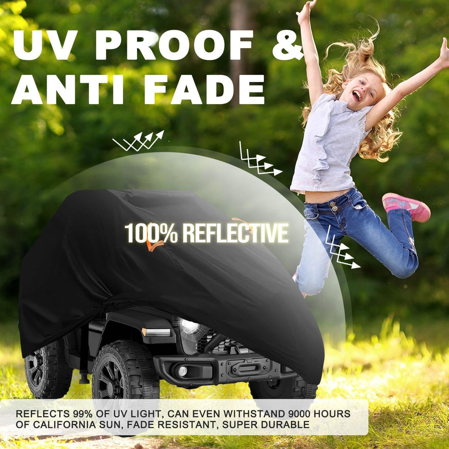 Kids Ride-On Toys Car Cover Waterproof,12/24V Powered Wheels Electric Battery Jeep Car Outdoor Protective Covers for Toddler Big Kids Children Tractor Truck Vehicle,All Weather Protection,52x28x24