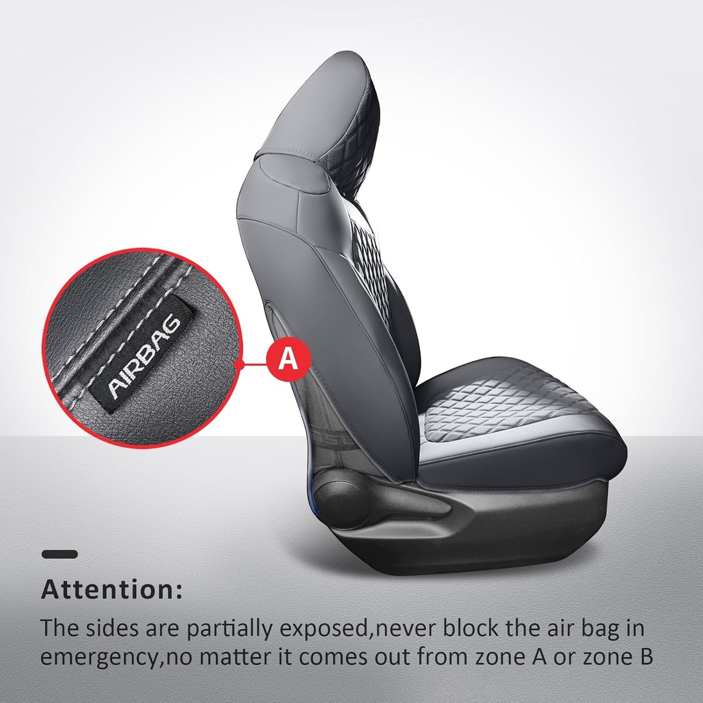 MIROZO RAV4 Seat Covers,Faxu Leather Car Seat Covers Non-Hybrid Fits for 2019-2025 Toyota RAV4 LE,XLE,XLE Premium,Limited,SUV Seat Cover,Seat Cushion Full Set (Not for Adv & TRD-Off,Grey)