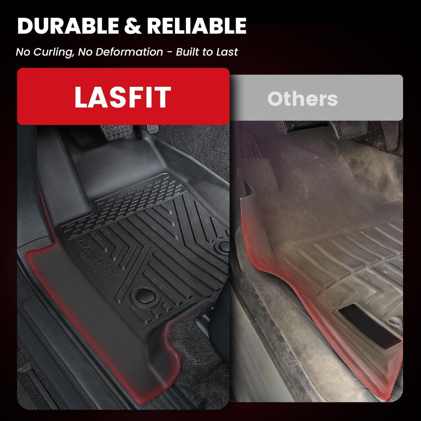 LASFIT Floor Mats for Toyota 4Runner 2025-2026 (Only fit Hybrid) wtih Trunk mat&backrest mat, All Weather TPE Custom Fit Floor Liner for 4 Runner TRD/Limited/Platium 6th gen Front&Rear Car Mats, Black