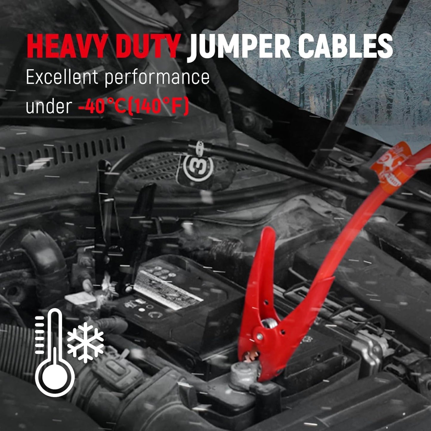 TOPDC 2 Gauge 20 Feet Jumper Cables for Car, SUV and Trucks Battery, Heavy Duty Automotive Booster Cables for Jump Starting Dead or Weak Batteries with Carry Bag, (TD-P0220)