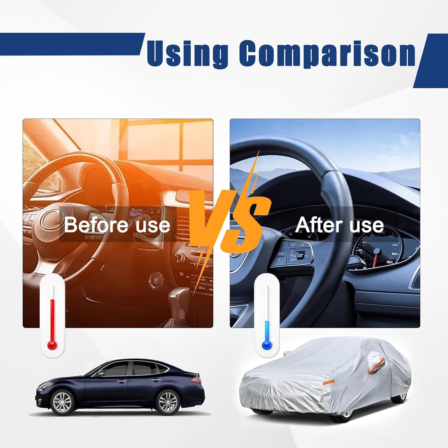 Kayme 6 Layers Car Cover Custom Fit for Honda Civic Sedan/Coupe (1991-2025) Outdoor Waterproof All Weather for Automobiles, Full Cover Rain Sun UV Protection with Zipper Cotton
