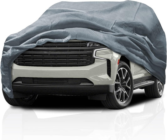Supreme Full Car Cover - Semi Custom Fit for Chevrolet Tahoe 4-Door SUV (1995-1999) | All-Weather Protection: Waterproof, Dustproof, Windproof, UV-Resistant | Includes Accessories