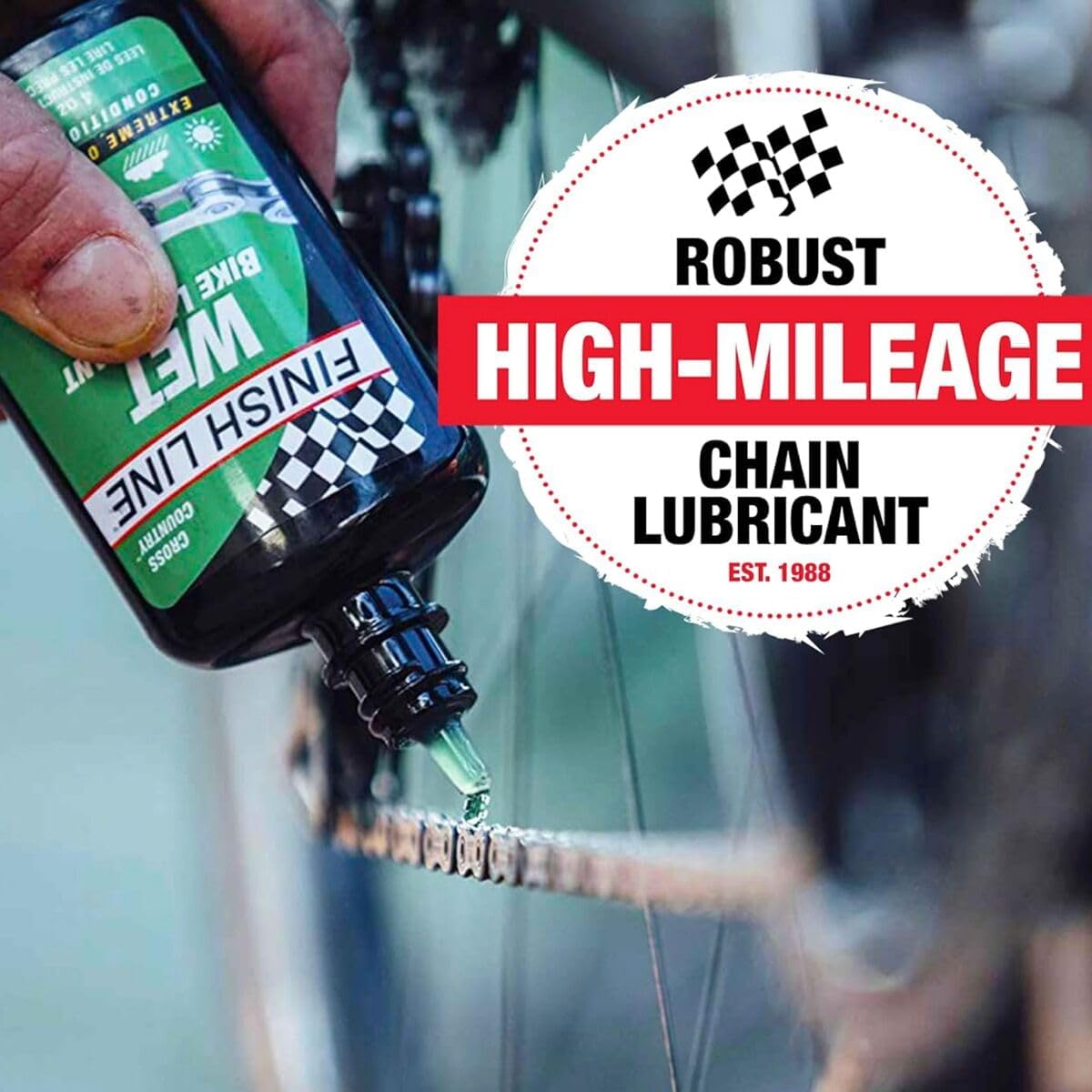 Finish Line WET Bicycle Chain Lube 2oz Drip Squeeze Bottle