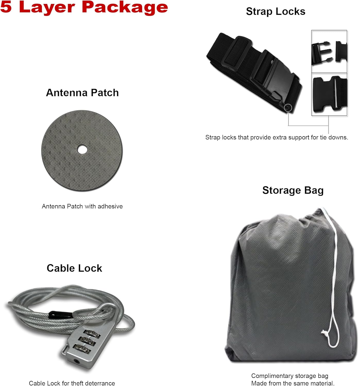 5 Layer Full Truck Cover - Semi Custom Fit for Chevrolet Silverado 2500 / 3500HD 2020-2025 Crew Cab Long Bed | All-Weather Protection: Waterproof, Dustproof, Windproof, UV-Resistant