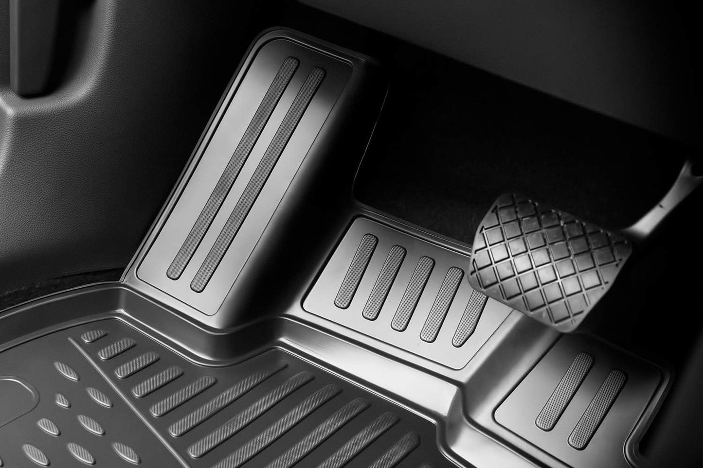 Fits 2018-2023 Hyundai Kona Floor Mats Front & 2nd Row Seat Liner and Cargo Liner Trunk Set - 3D Custom Fit All-Weather Full Liners (Black)