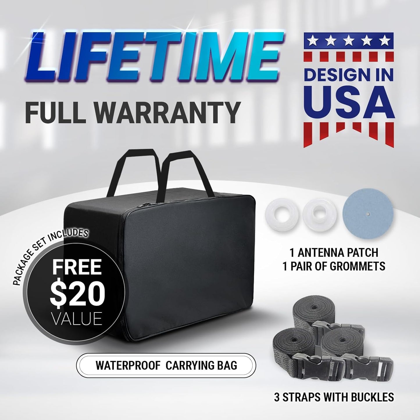 iCarCover Premium Plus Car Cover for 1978-1987 Chevy El Camino Waterproof All Weather Rain Snow UV Sun Hail Protector for Automobiles, Full Exterior Indoor Outdoor Car Cover (Stripe - Gray/Black)