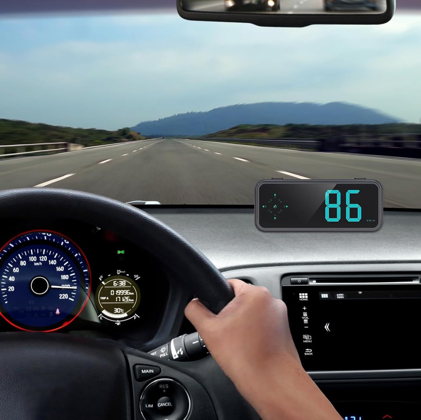 GPS Digital Speedometer for Car MPH, Universal HUD Speed Meter with LED Large Font, Plug Play for Car Truck Motor SUV Golf Cart All Vehicles (Digital Speedometer with Bracket)